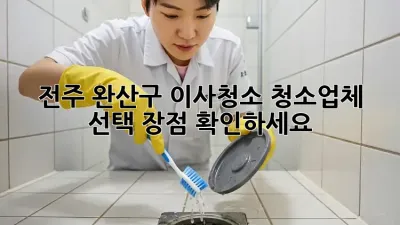 전주 완산구 이사청소? 청소업체 선택 장점 확인하세요!